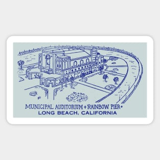 1947 Municpal Auditorium & Rainbow Pier Long Beach Magnet